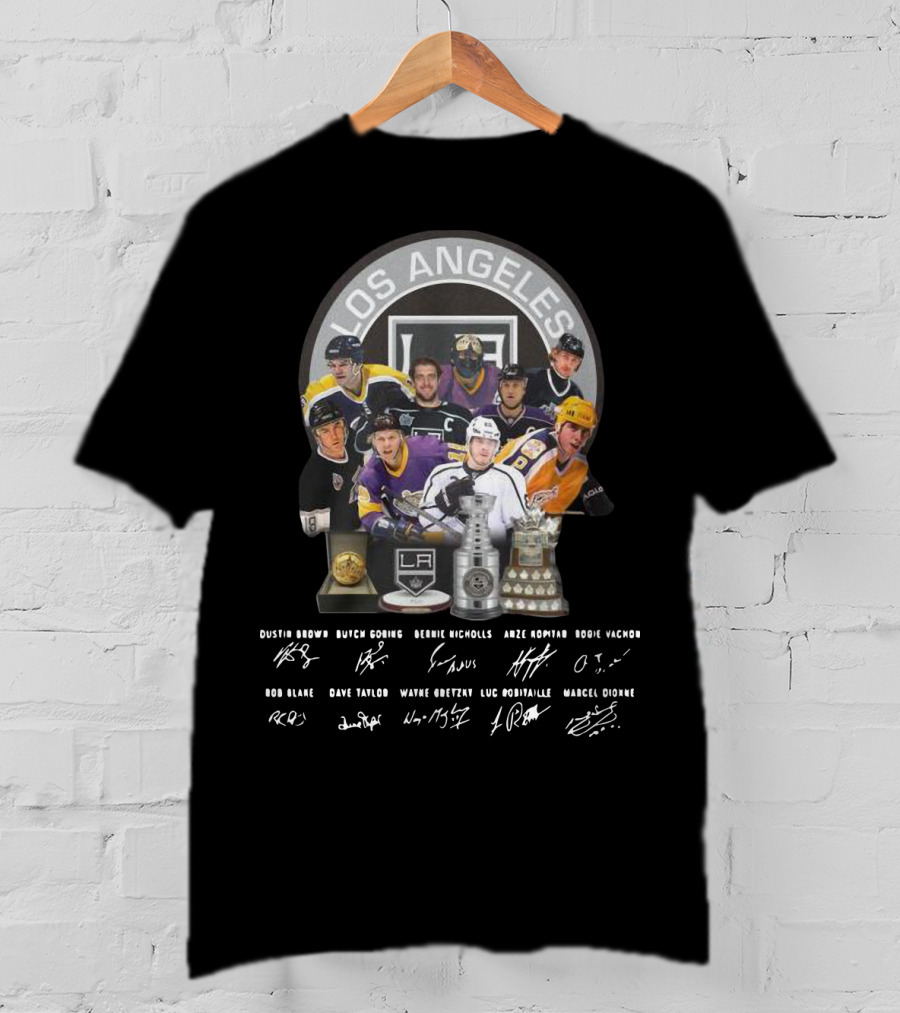 Los Angeles Kings Legends With Player Signatures And Iconic Hockey T-Shirt