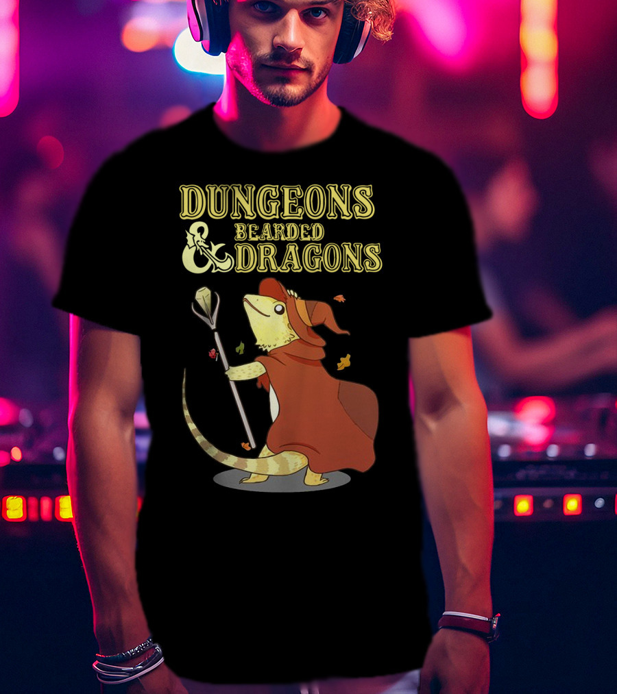 Dungeons And Bearded Dragons Mage Lizard Adventure T-Shirt