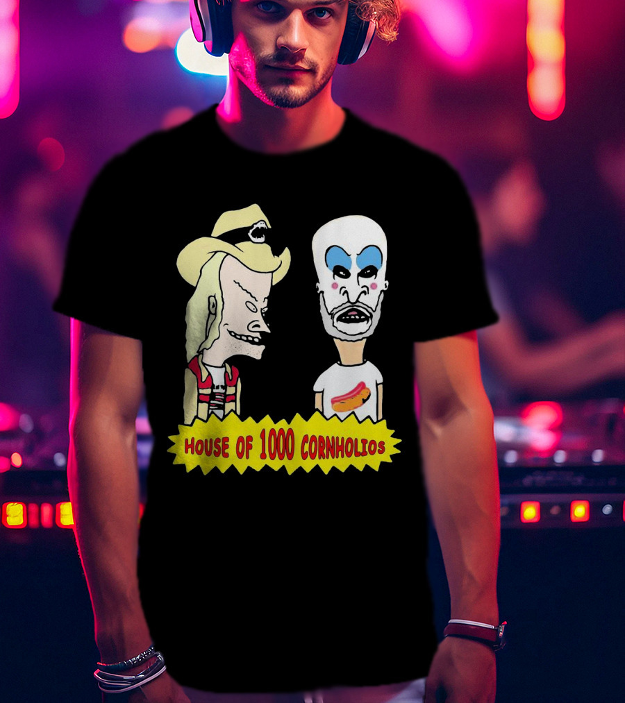 House Of 1000 Cornholios Beavis And Butt-Head Style Characters With Costumes T-Shirt