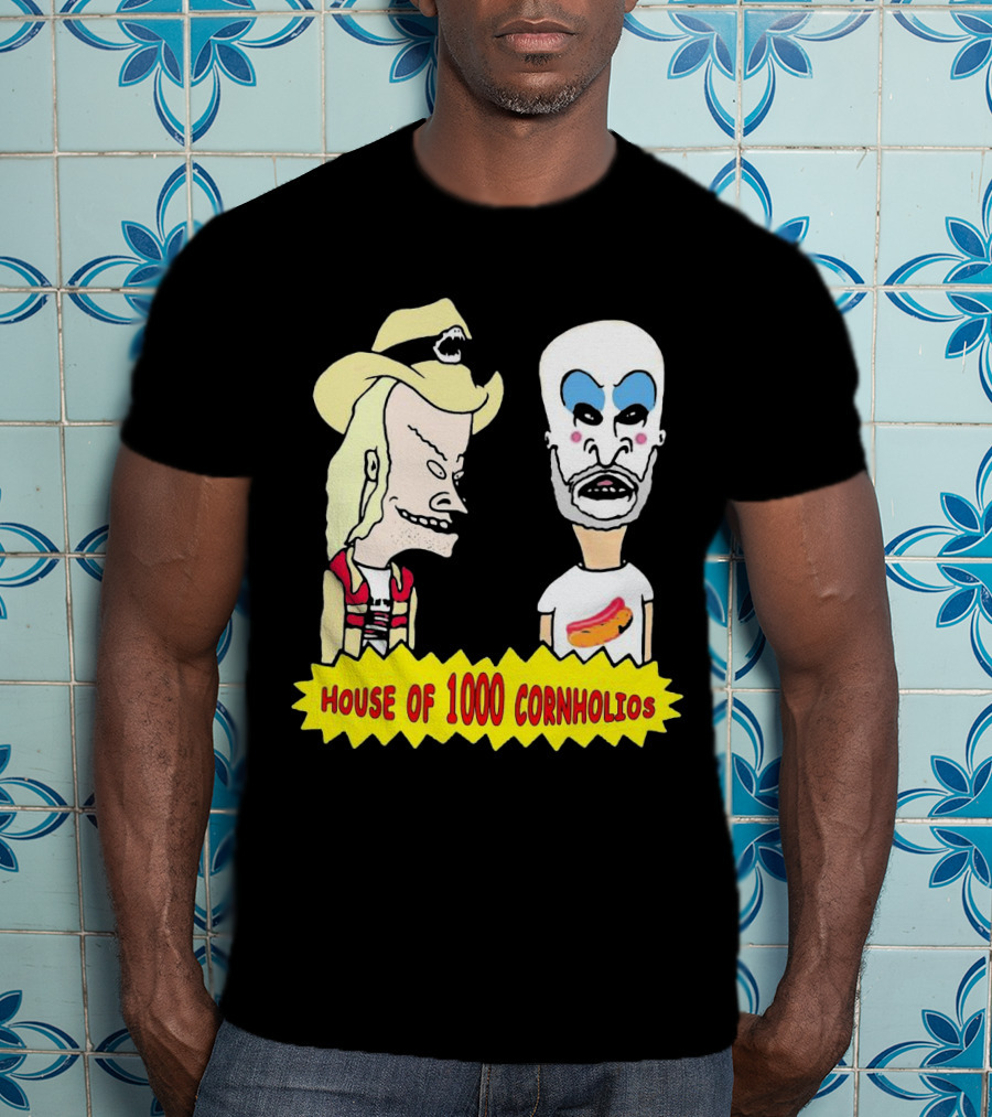 House Of 1000 Cornholios Beavis And Butt-Head Style Characters With Costumes T-Shirt