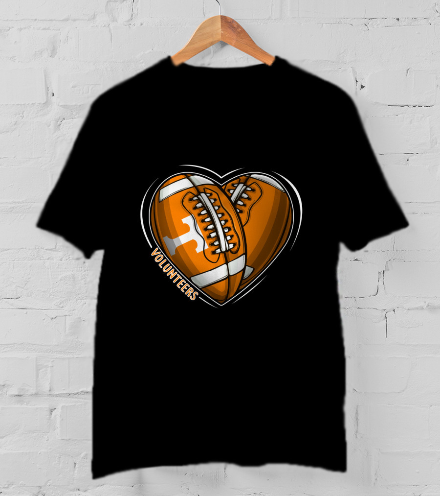 Volunteers Heart-Shaped Football NCAA Tennessee T-Shirt