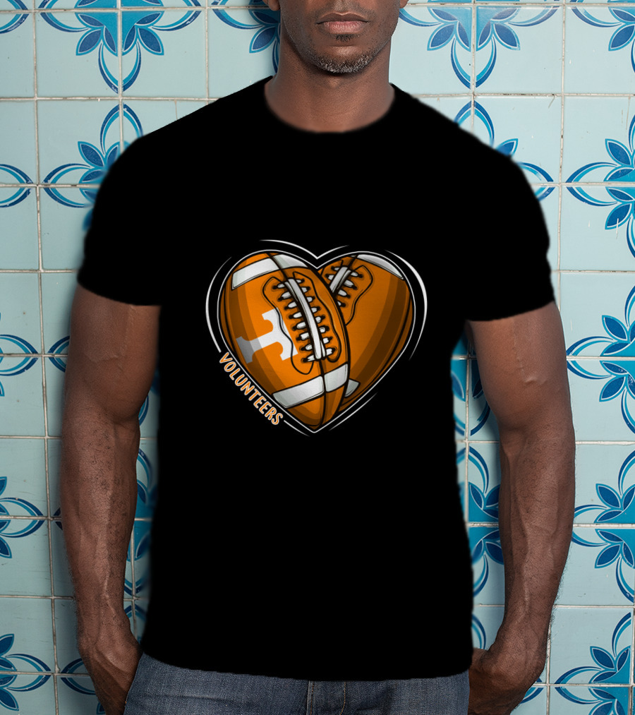 Volunteers Heart-Shaped Football NCAA Tennessee T-Shirt