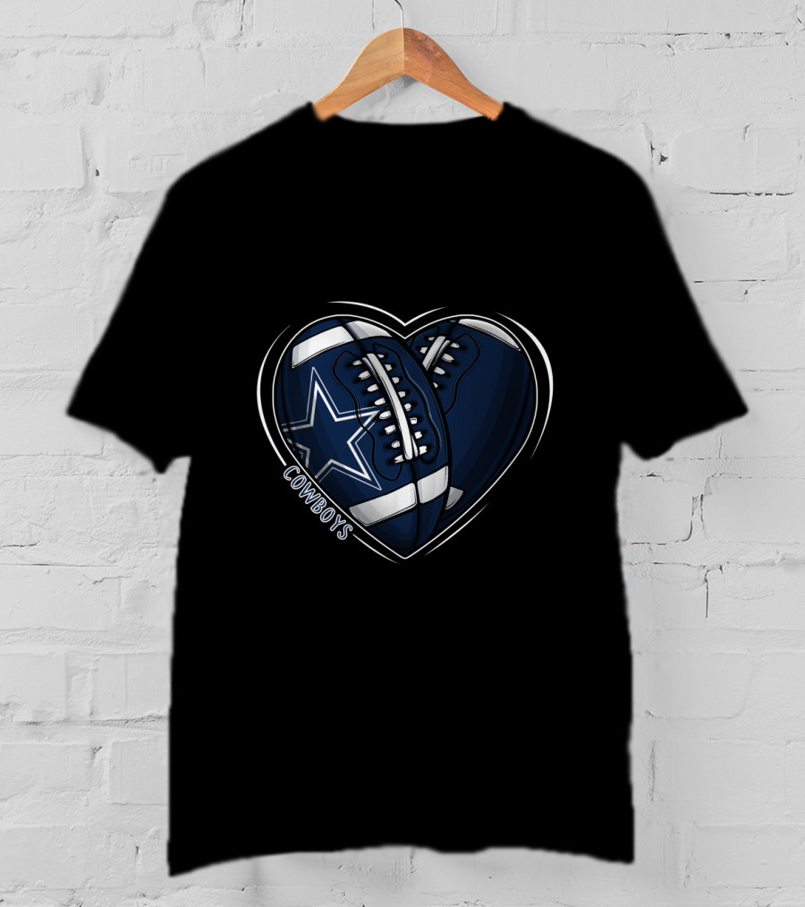DH 90 Cowboys Heart Football NFL Dallas T-Shirt