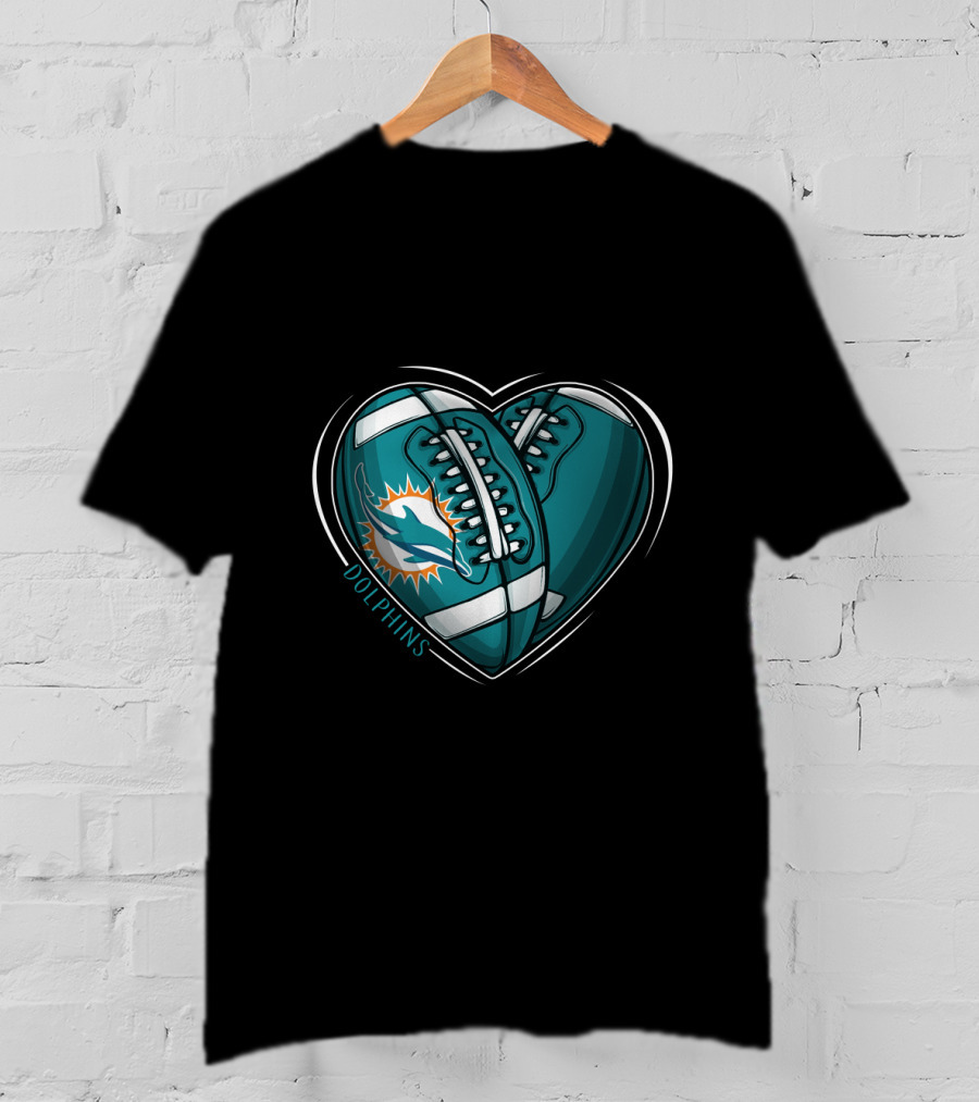 Miami Dolphins Heart Logo DH 90 NFL T-Shirt