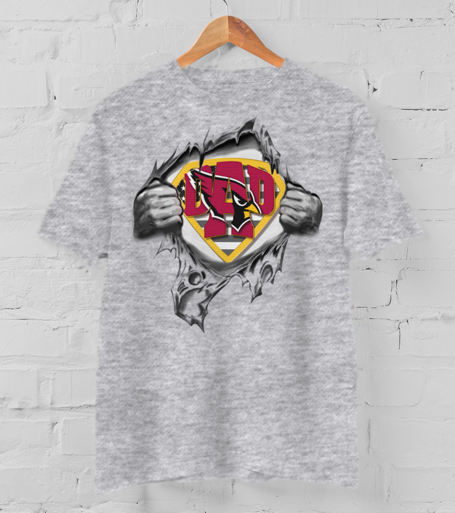 Superdad Dad Arizona Cardinals Logo Comic T-Shirt