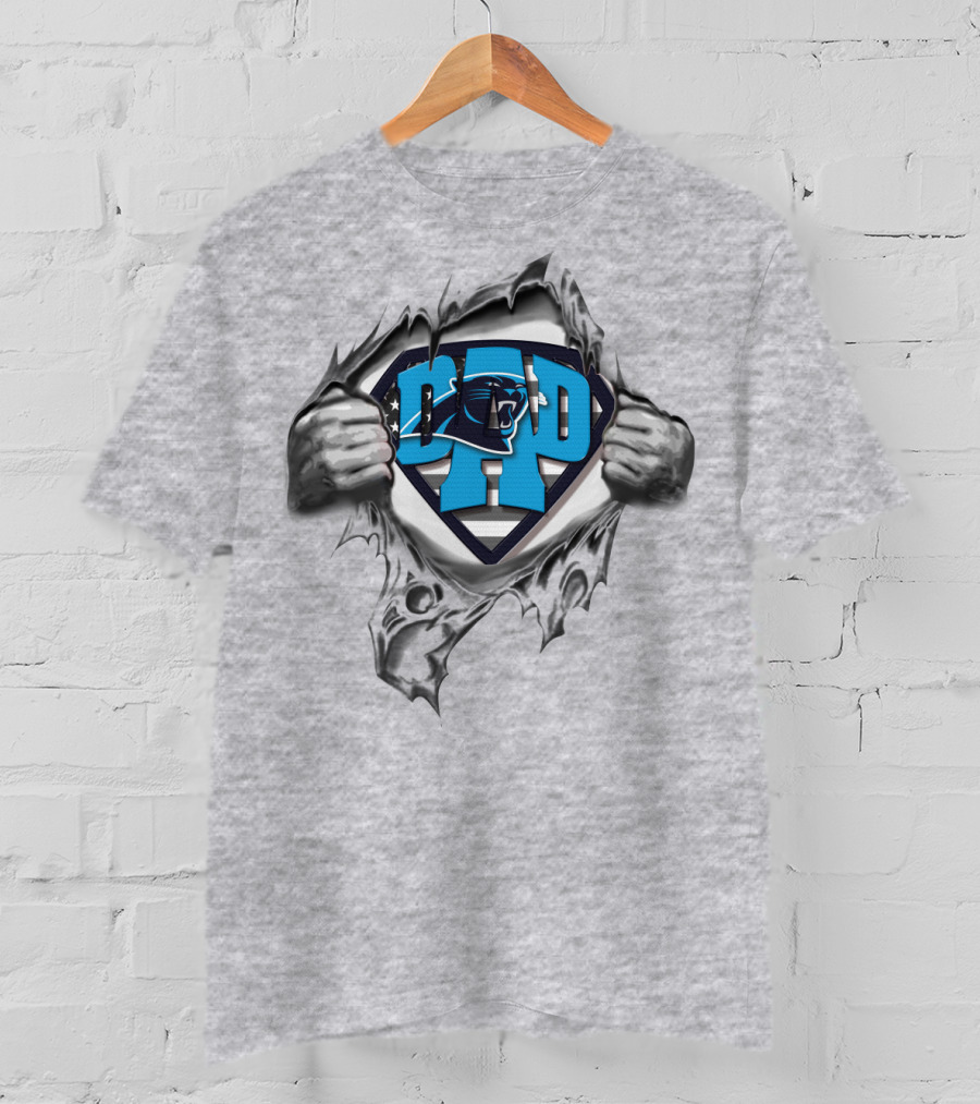 Superdad Panthers Logo Ripped Shield T-Shirt