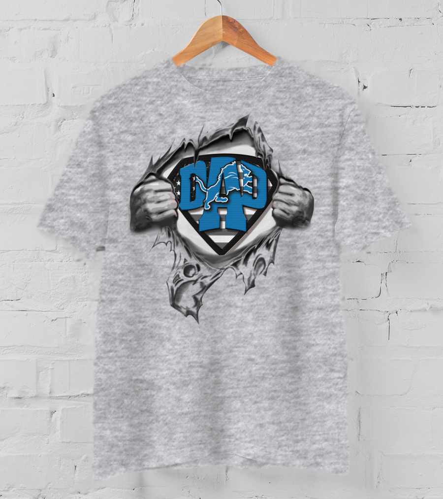 Detroit Lions Superdad Hero Emblem T-Shirt