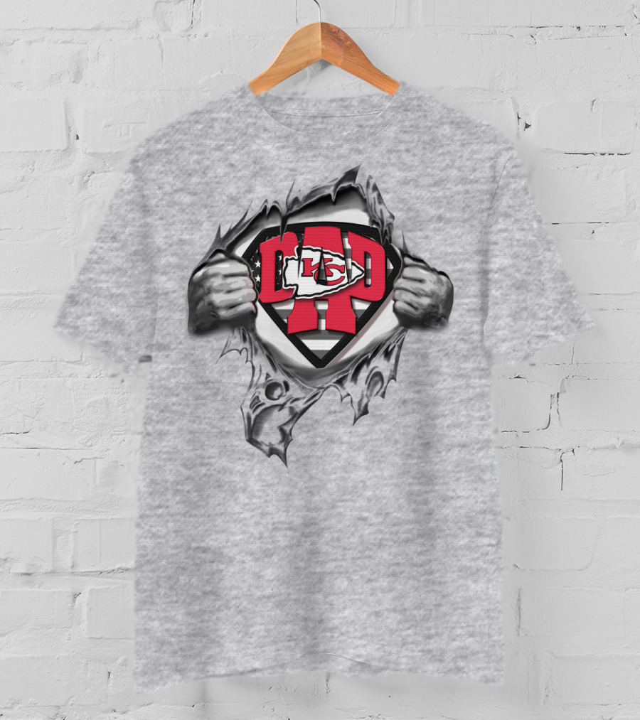 Superdad KC Chiefs Ripped Superman Logo T-Shirt