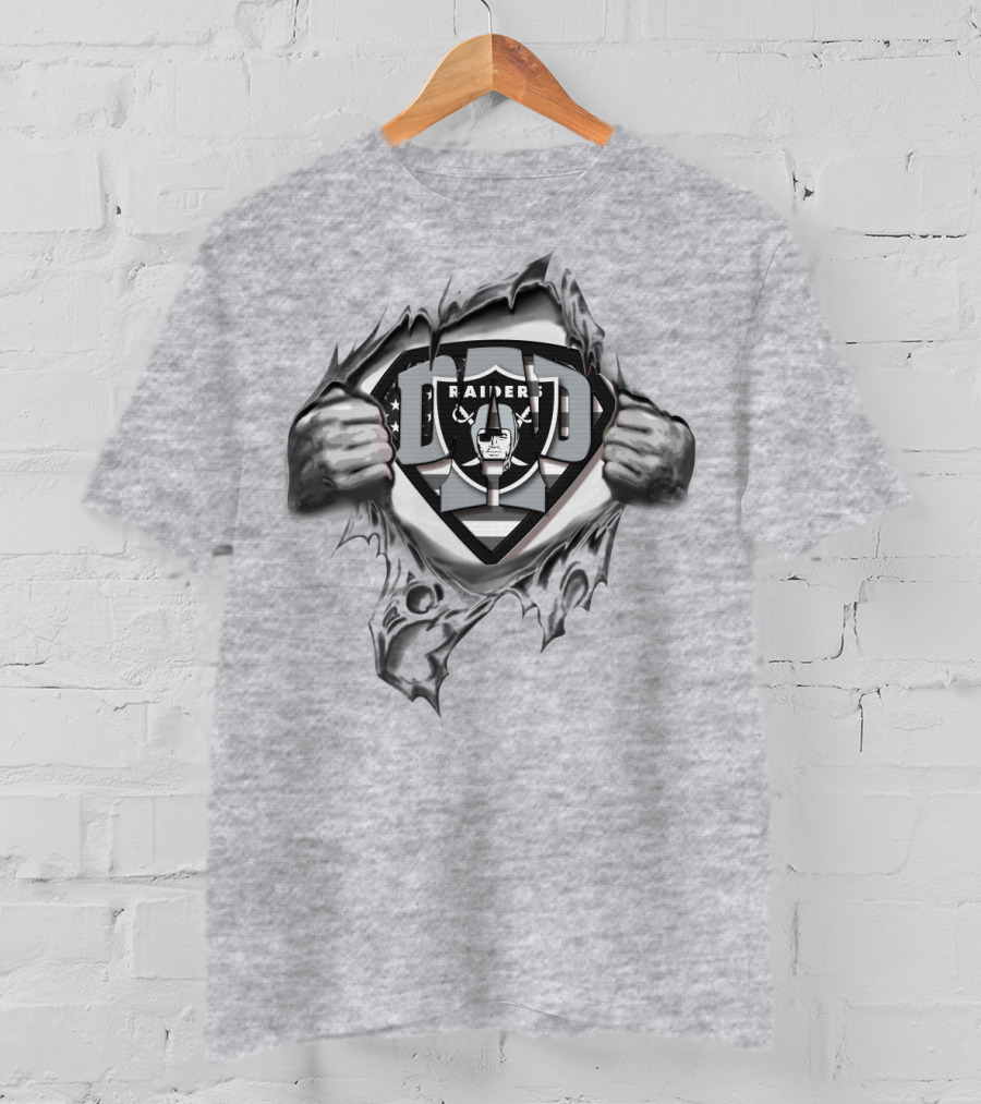 Superdad Raiders Shield Emblem With Tear Effect And Hands Revealing T-Shirt