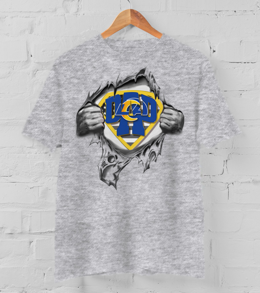 Superdad Rams Fan Dad Los Angeles Logo Burst T-Shirt