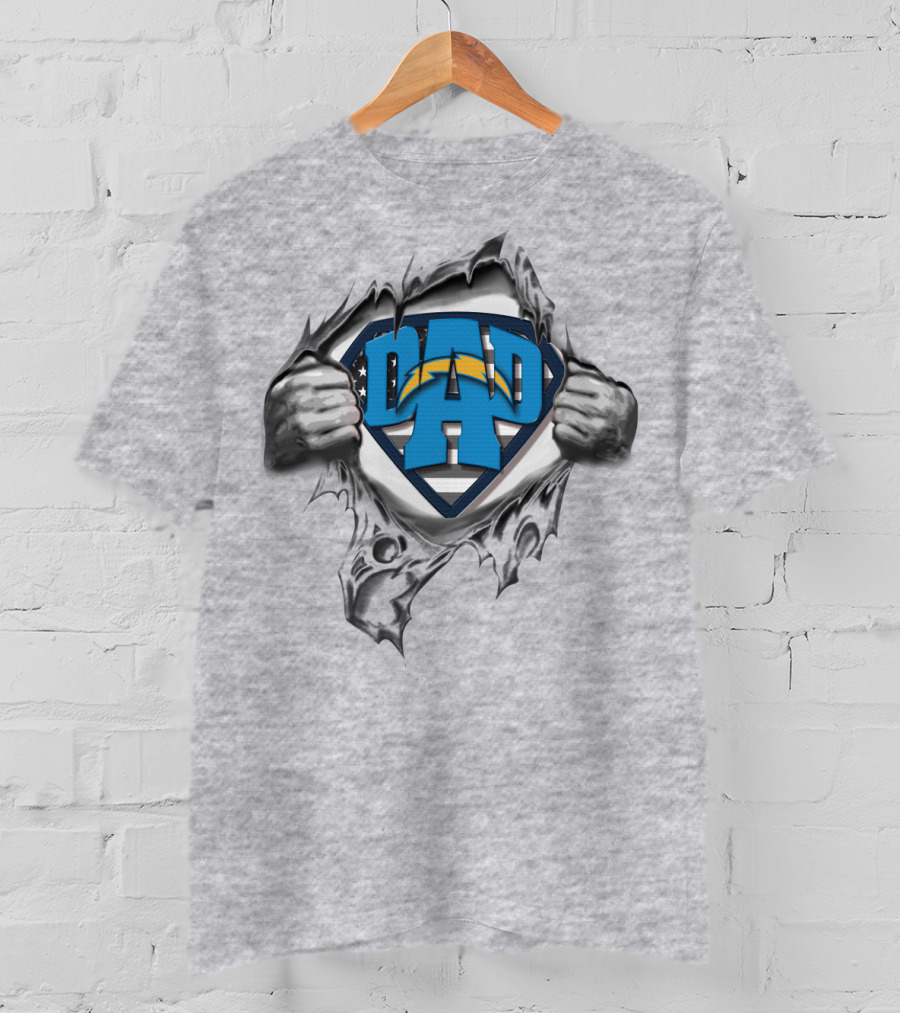 Superdad Dad Los Angeles Chargers Superhero T-Shirt