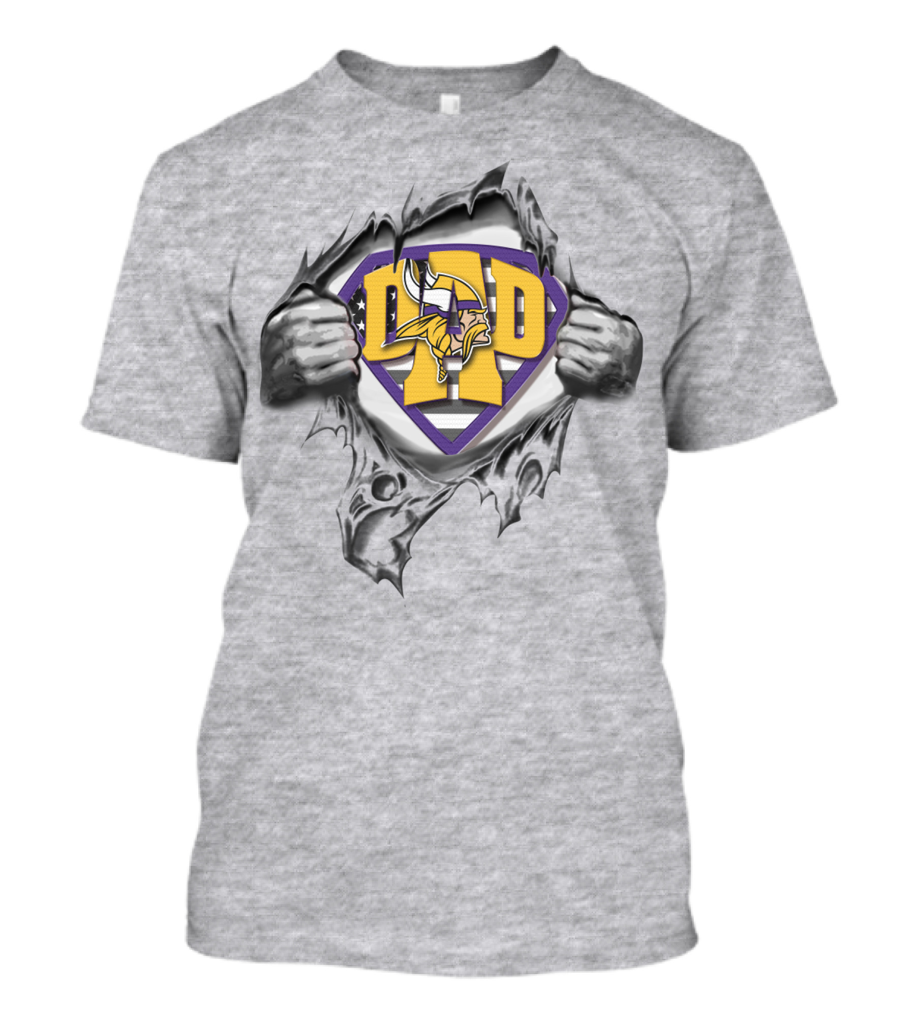 Superdad Minnesota Vikings Dad Emblem With Viking T-Shirt
