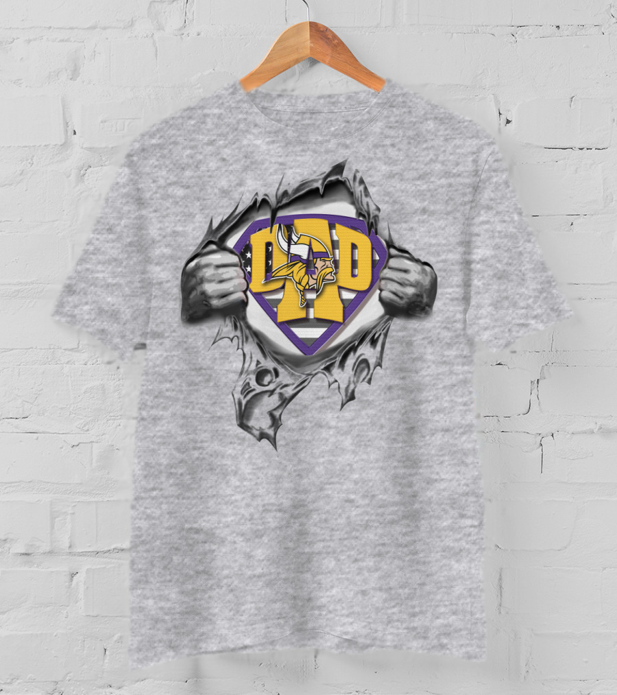 Superdad Minnesota Vikings Dad Emblem With Viking T-Shirt