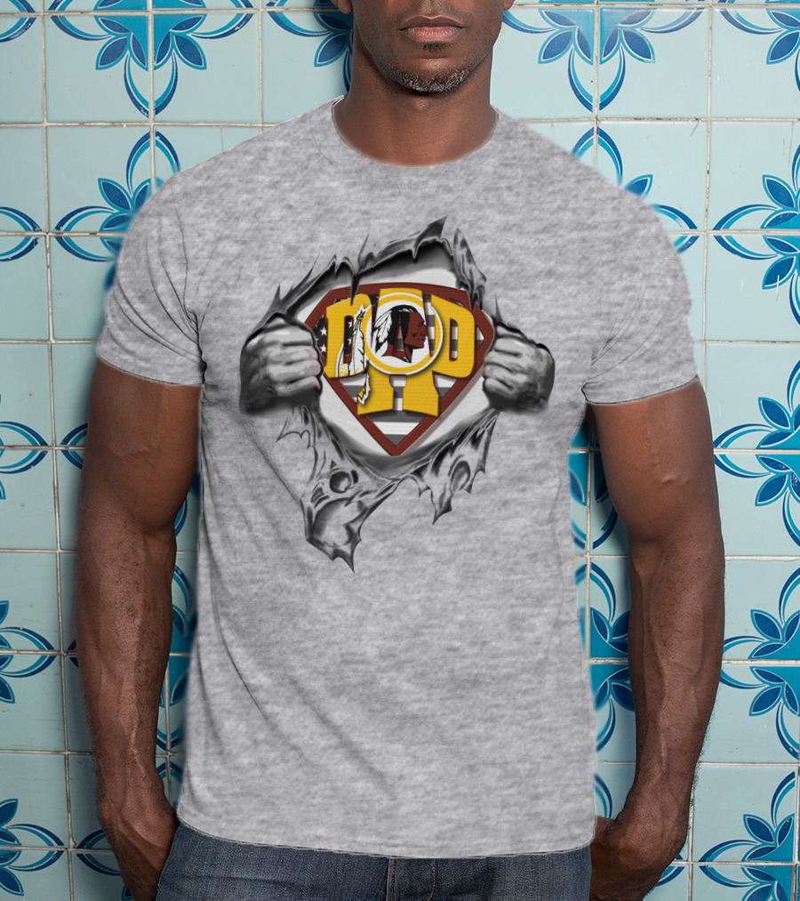 Superdad Washington Redskins Logo Tear Strip T-Shirt