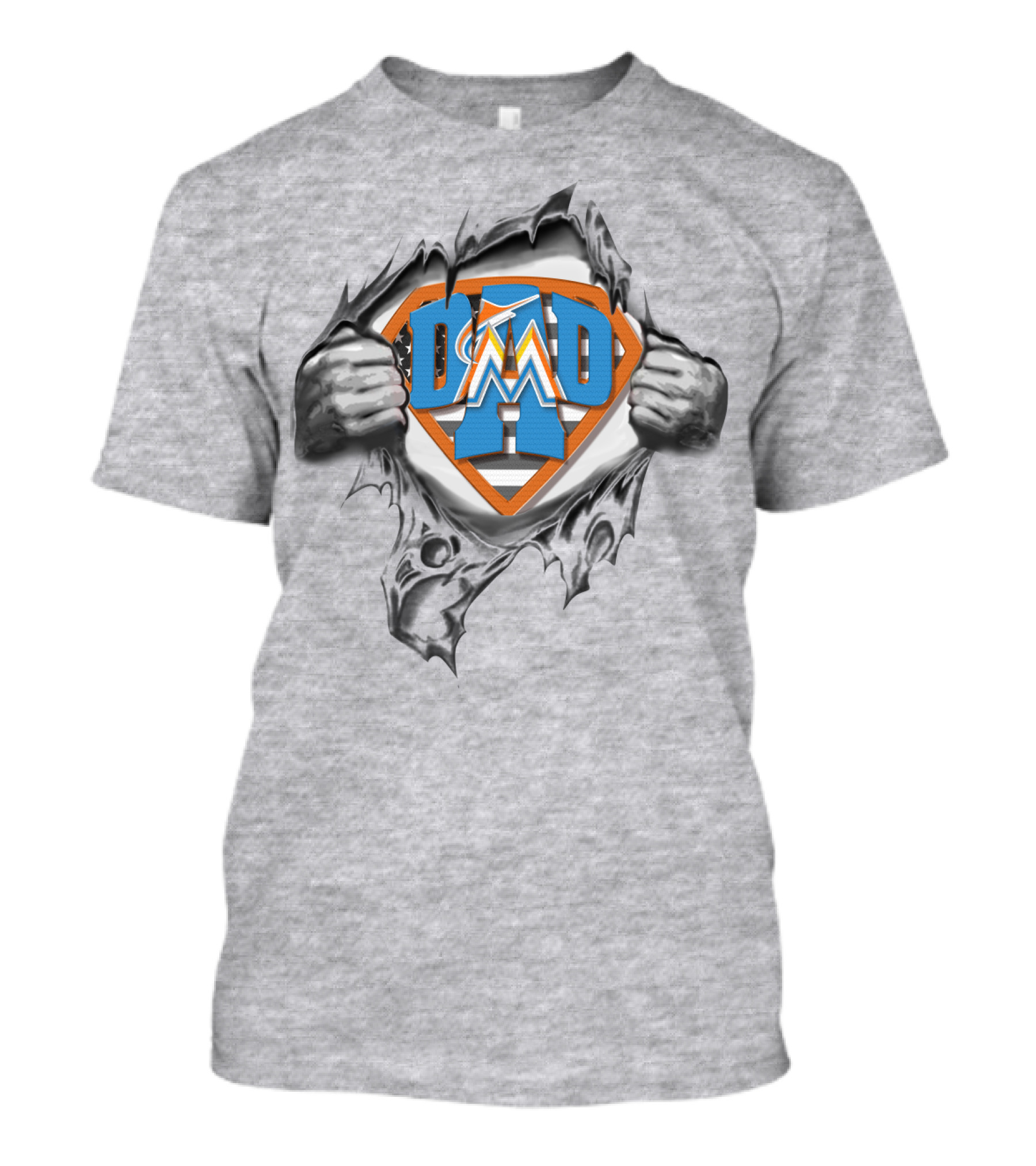 SUPERDAD Miami Marlins Logo Emblem T-Shirt