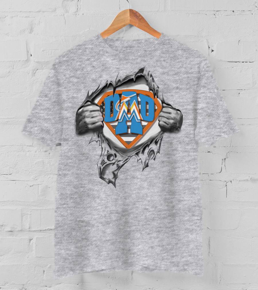 SUPERDAD Miami Marlins Logo Emblem T-Shirt