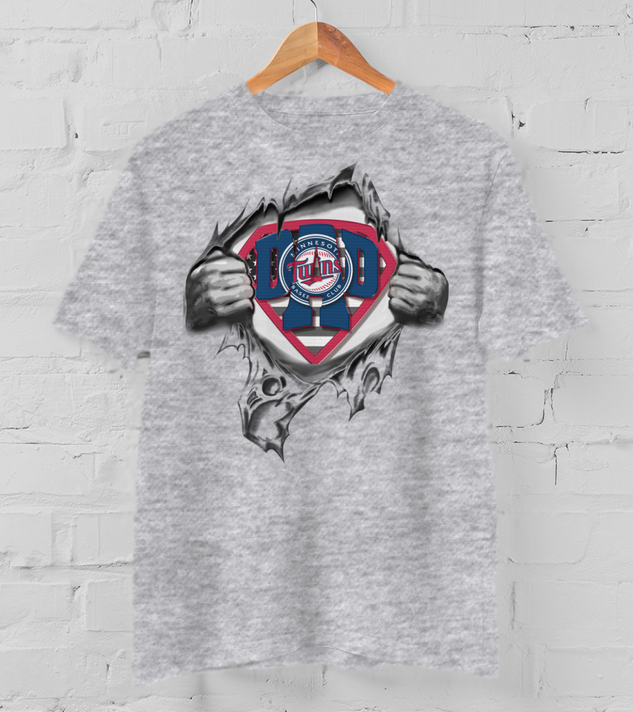 SUPERDAD Minnesota Twins Logo Superman Chest Rip T-Shirt