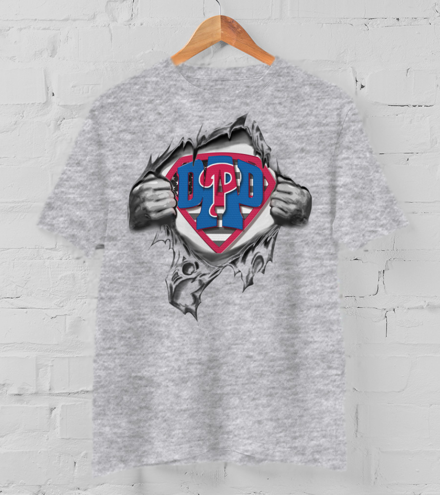 SUPERDAD Philly Phillies Dad Logo Tear T-Shirt