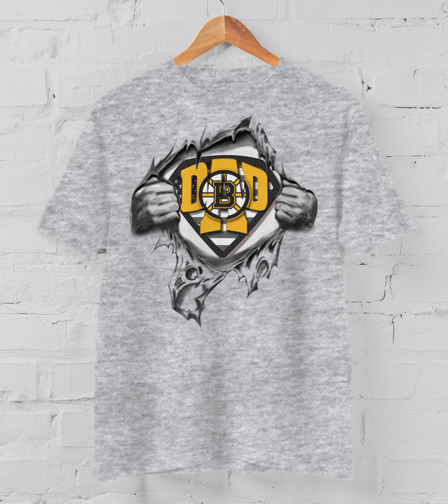 Boston Bruins Superdad Logo Rip T-Shirt