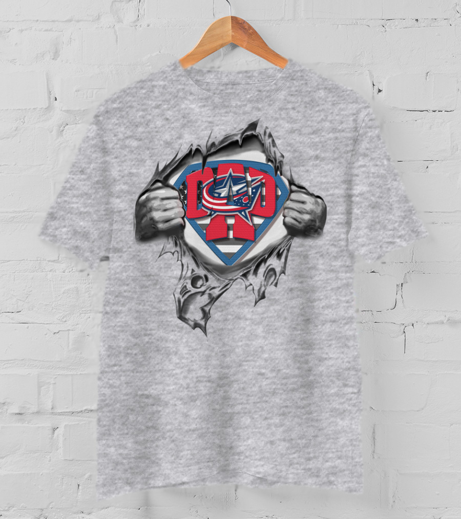 SUPERDAD Columbus Blue Jackets Logo Emblem T-Shirt
