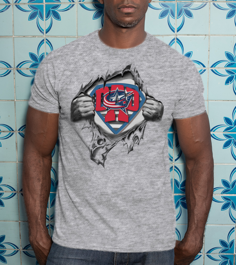 SUPERDAD Columbus Blue Jackets Logo Emblem T-Shirt