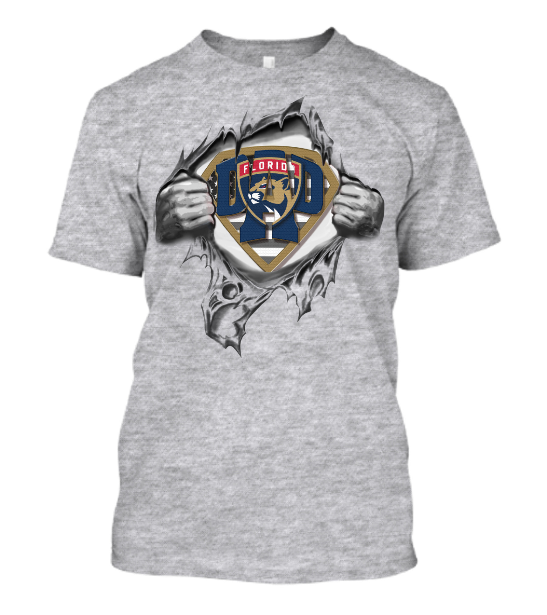 SUPERDAD Florida Panthers Logo Shield Dad Superhero T-Shirt