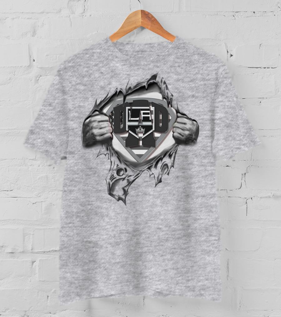 SUPERDAD LA Kings Hockey Logo Superhero T-Shirt