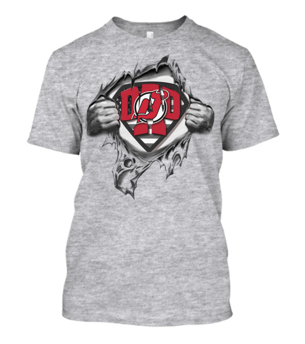SUPERDAD New Jersey Devils Logo Superhero Theme Rip T-Shirt