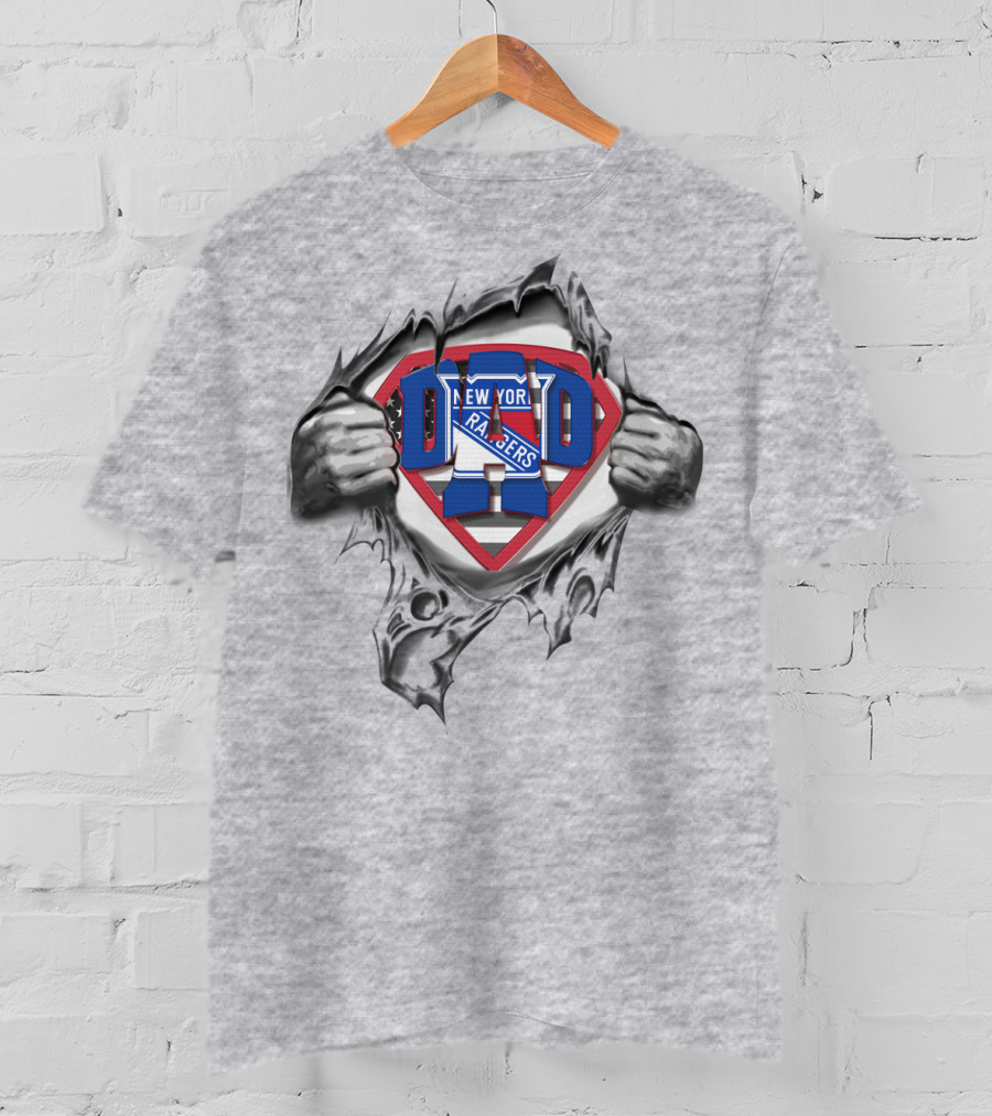 SUPERDAD New York Rangers Logo Superman Style Burst T-Shirt