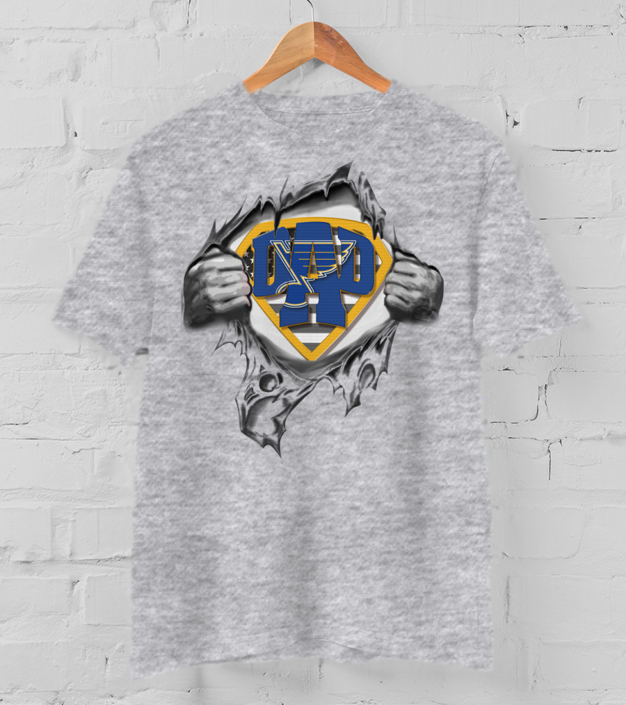 SUPERDAD St. Louis Blues Hockey Logo Hero T-Shirt