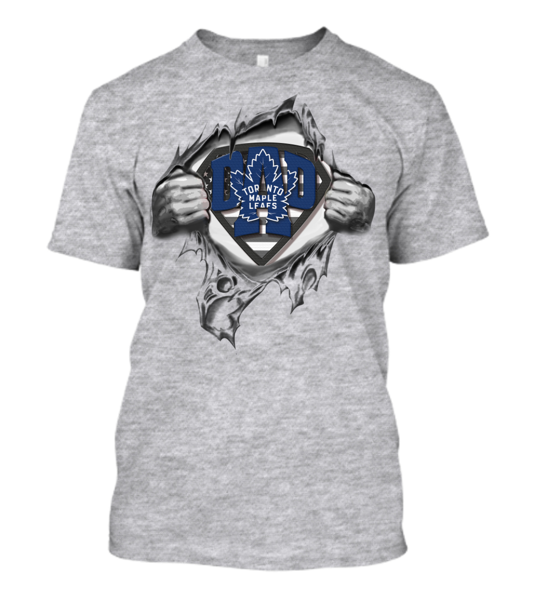SUPERDAD Toronto Maple Leafs Dad Logo Emblem Tear Open Chest T-Shirt
