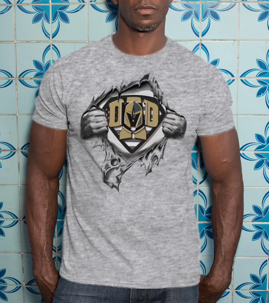 SUPERDAD Vegas Golden Knights Dad Shield Emblem T-Shirt