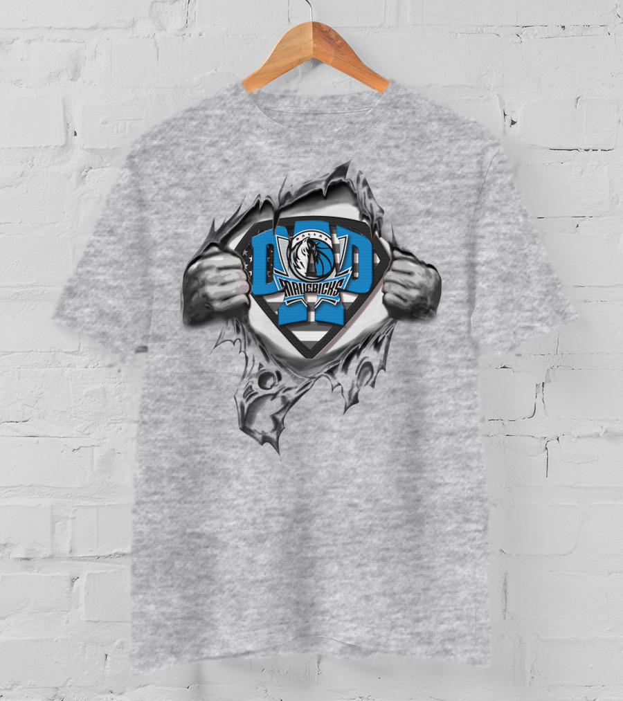 SUPERDAD Mavericks Superhero Logo Style Dallas T-Shirt