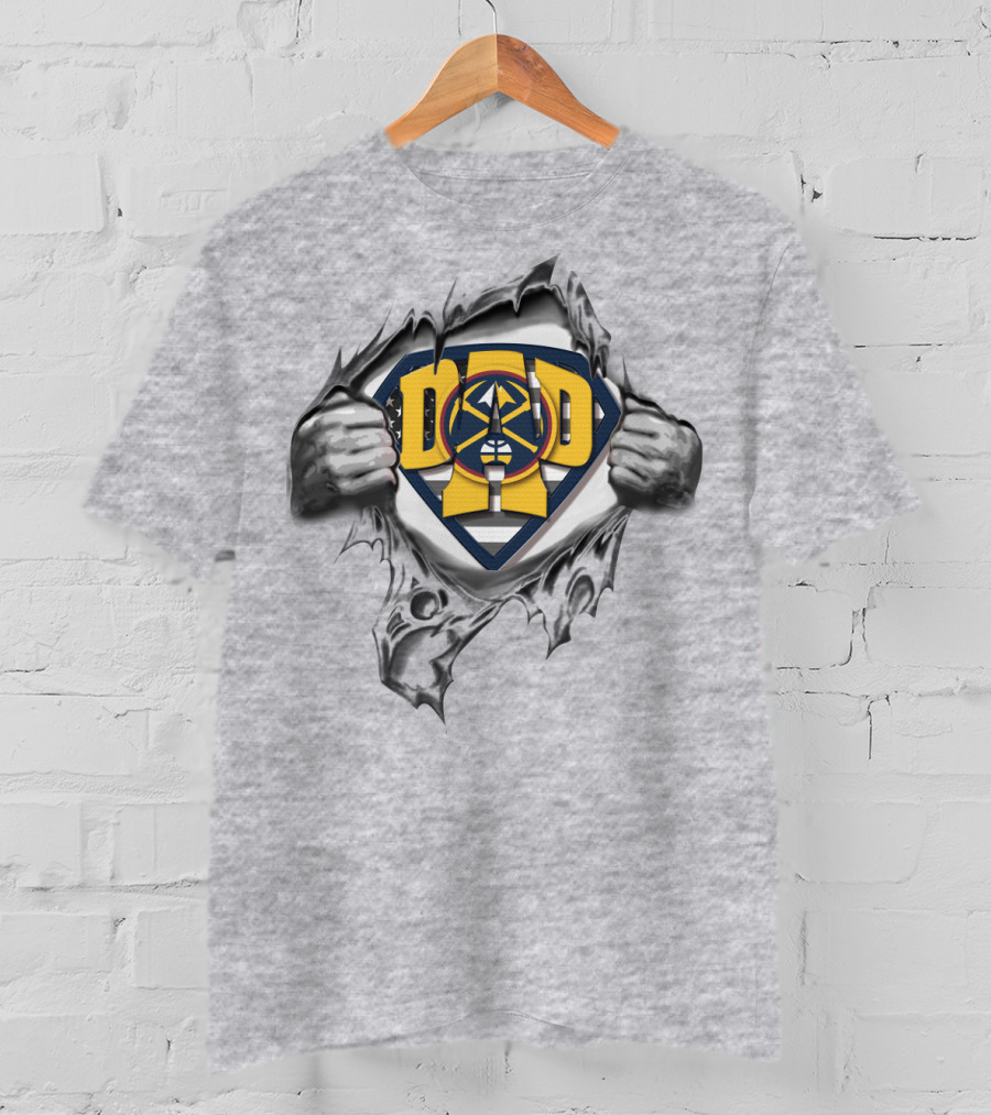 SUPERDAD Denver Nuggets Basketball Emblem Rip T-Shirt