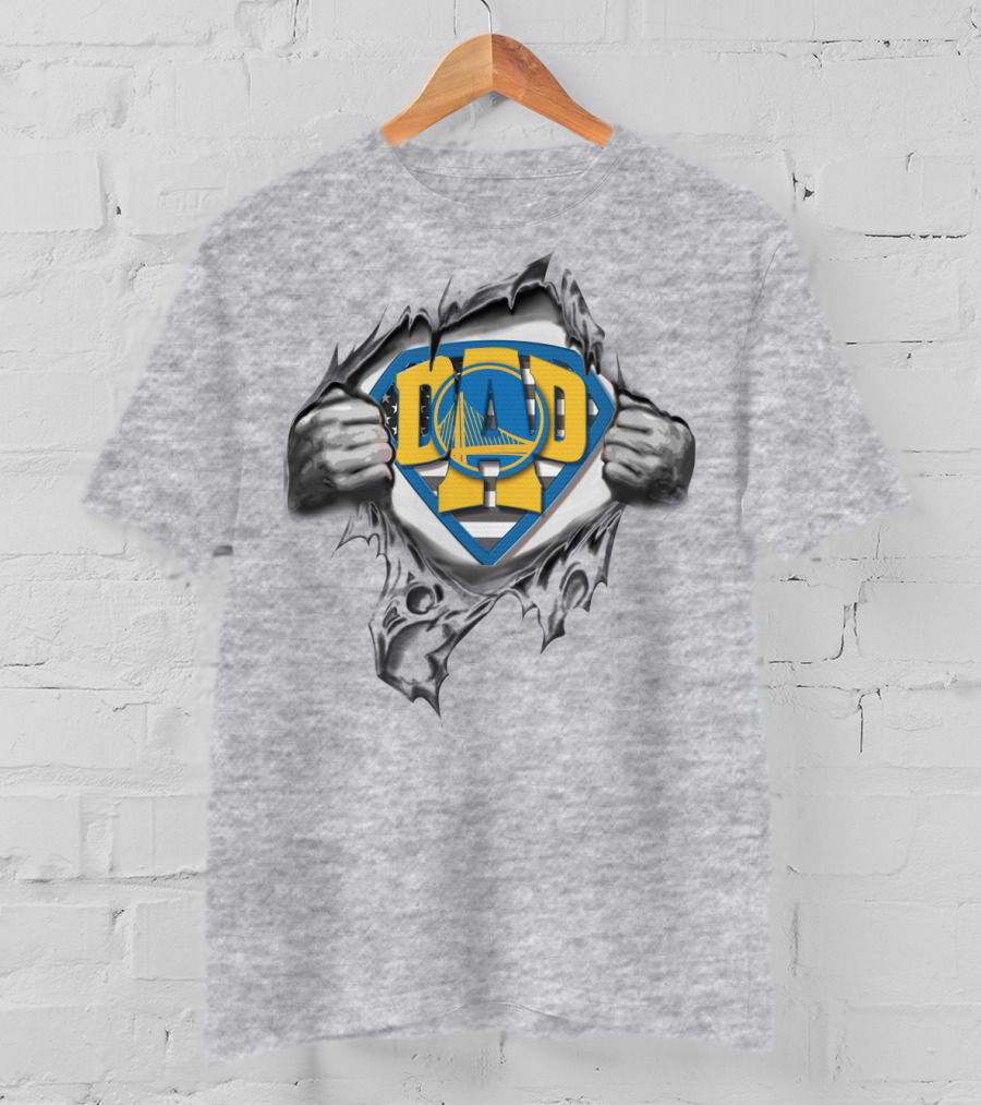 SUPERDAD Golden State Warriors Dad Shield T-Shirt