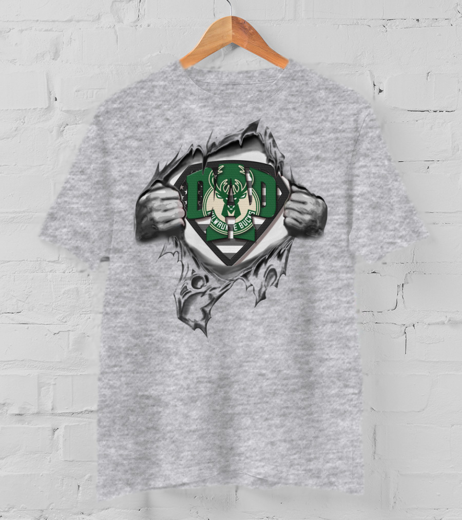 SUPERDAD Milwaukee Bucks Hero Logo Tear Open T-Shirt