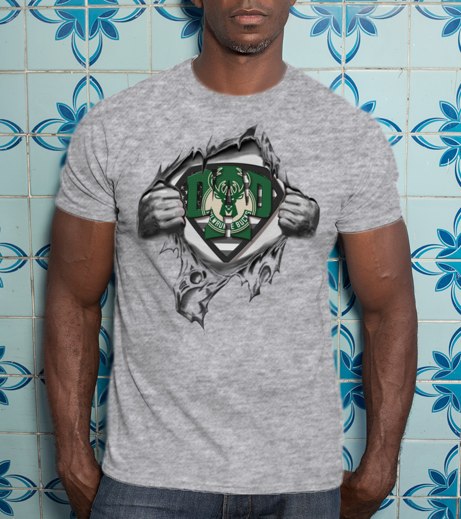 SUPERDAD Milwaukee Bucks Hero Logo Tear Open T-Shirt