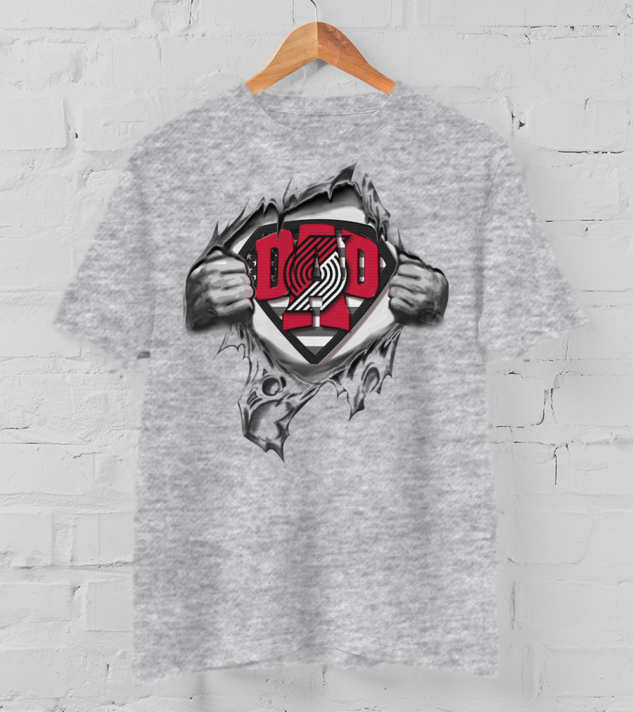 SUPERDAD Portland Trail Blazers Logo Superman T-Shirt