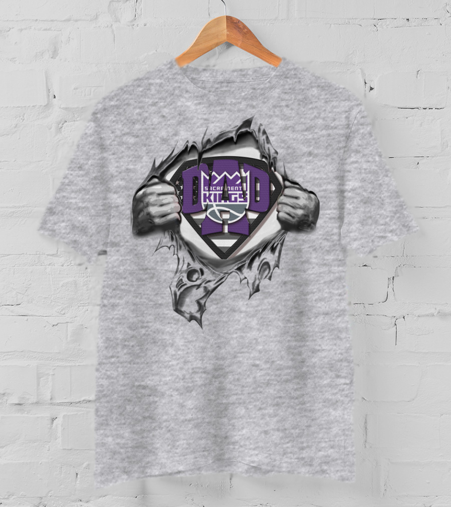 SUPERDAD Sacramento Kings Logo Superman Emblem T-Shirt