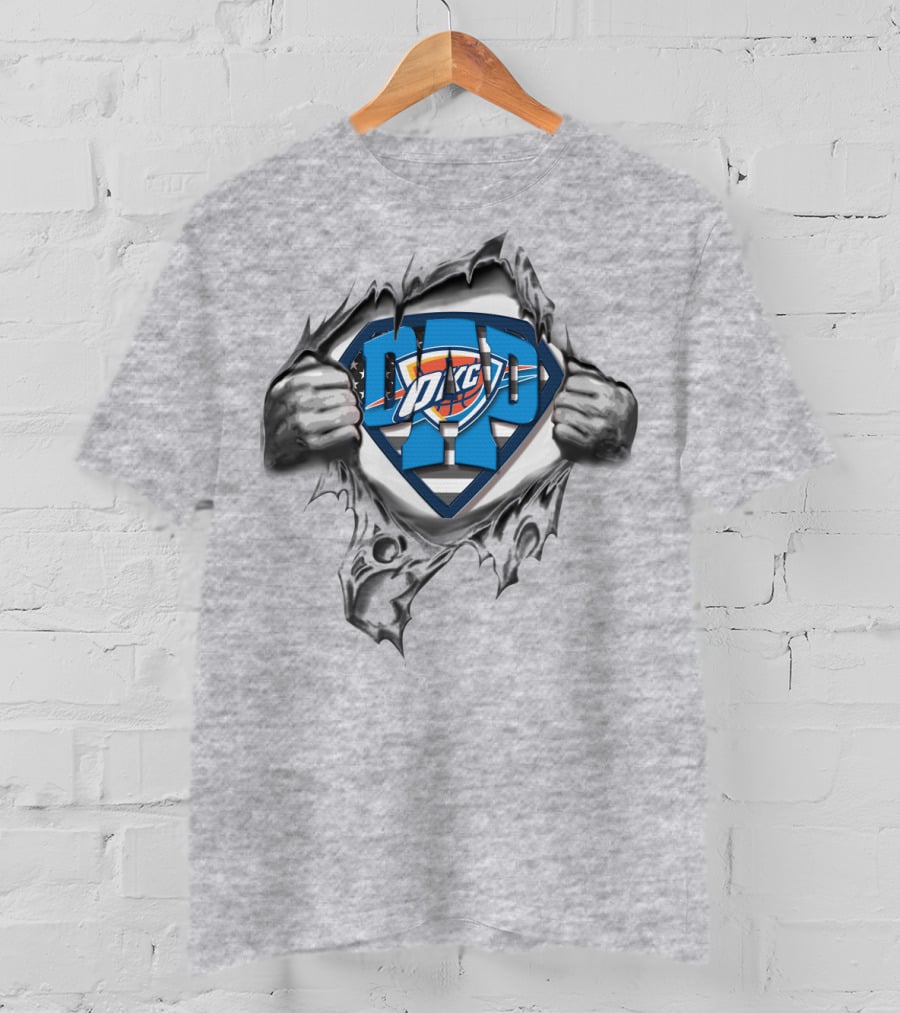 SUPERDAD OKC Thunder Logo Hero Burst T-Shirt