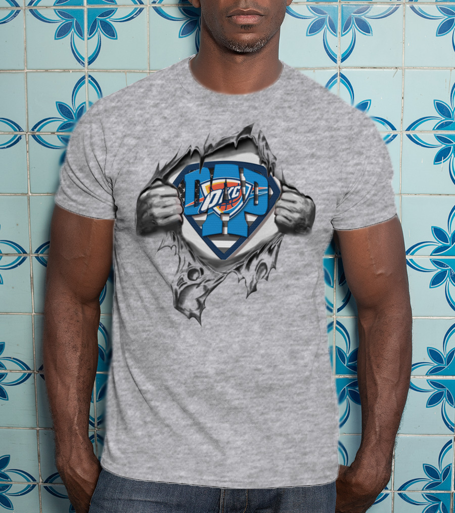 SUPERDAD OKC Thunder Logo Hero Burst T-Shirt
