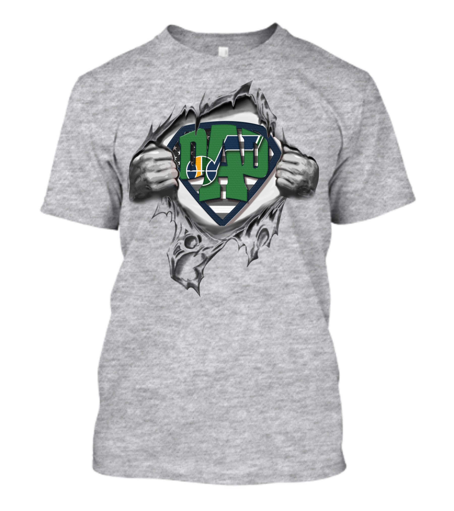 Super Dad Utah Jazz Basketball Hero Logo Fan T-Shirt