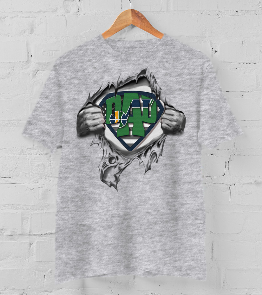 Super Dad Utah Jazz Basketball Hero Logo Fan T-Shirt