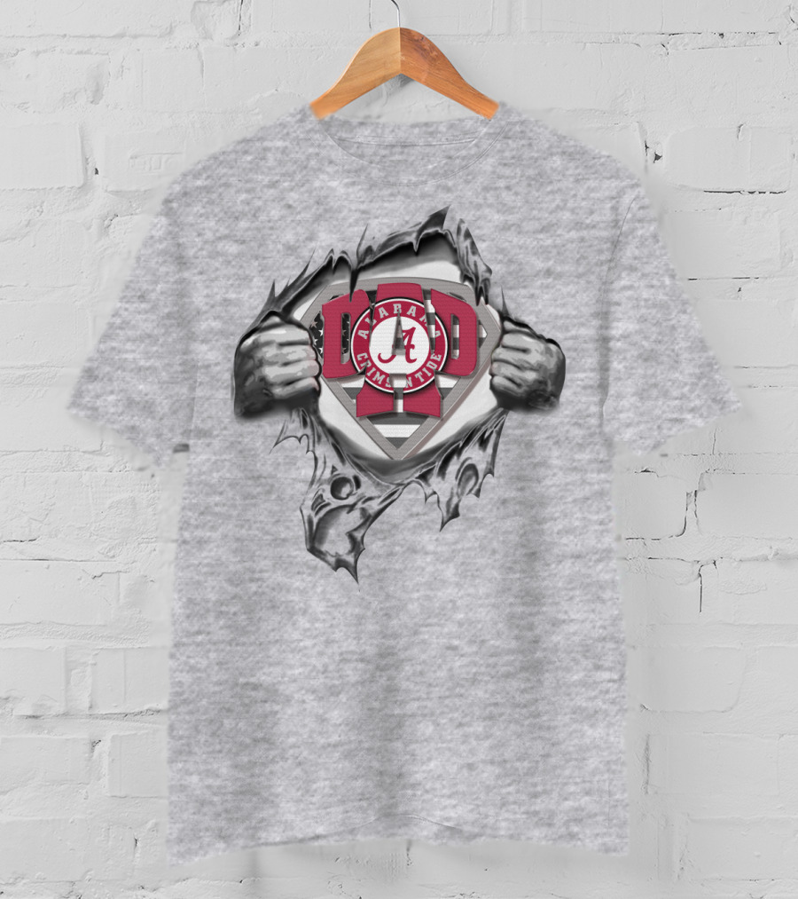 Superdad Alabama Crimson Tide Logo With Shield T-Shirt