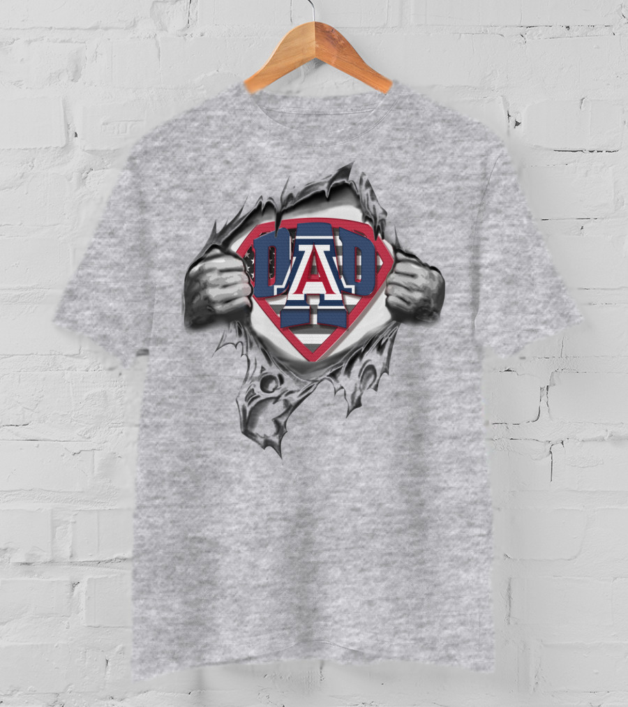 Superdad Arizona Wildcats Logo Shield Torn Texture T-Shirt
