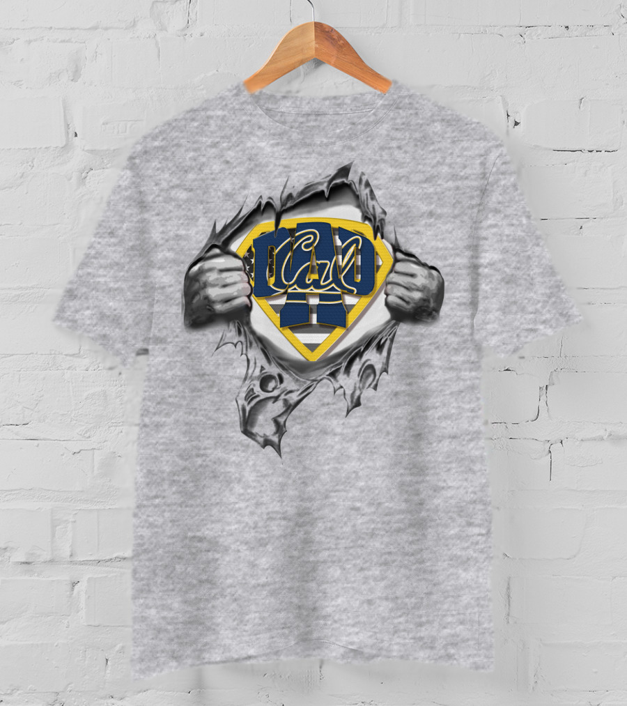 Superdad California Golden Bears Cal Dad Logo Hand Tear T-Shirt