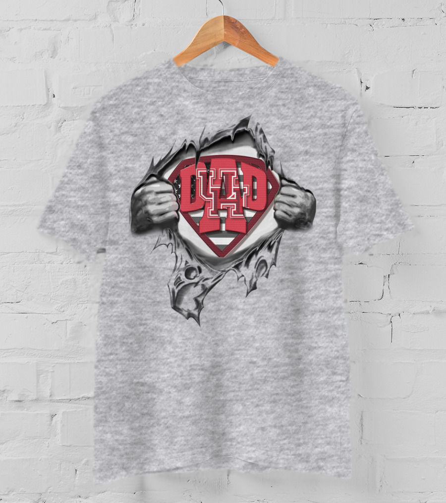 SUPERDAD U Of H Houston Cougars Football Fan Dad T-Shirt