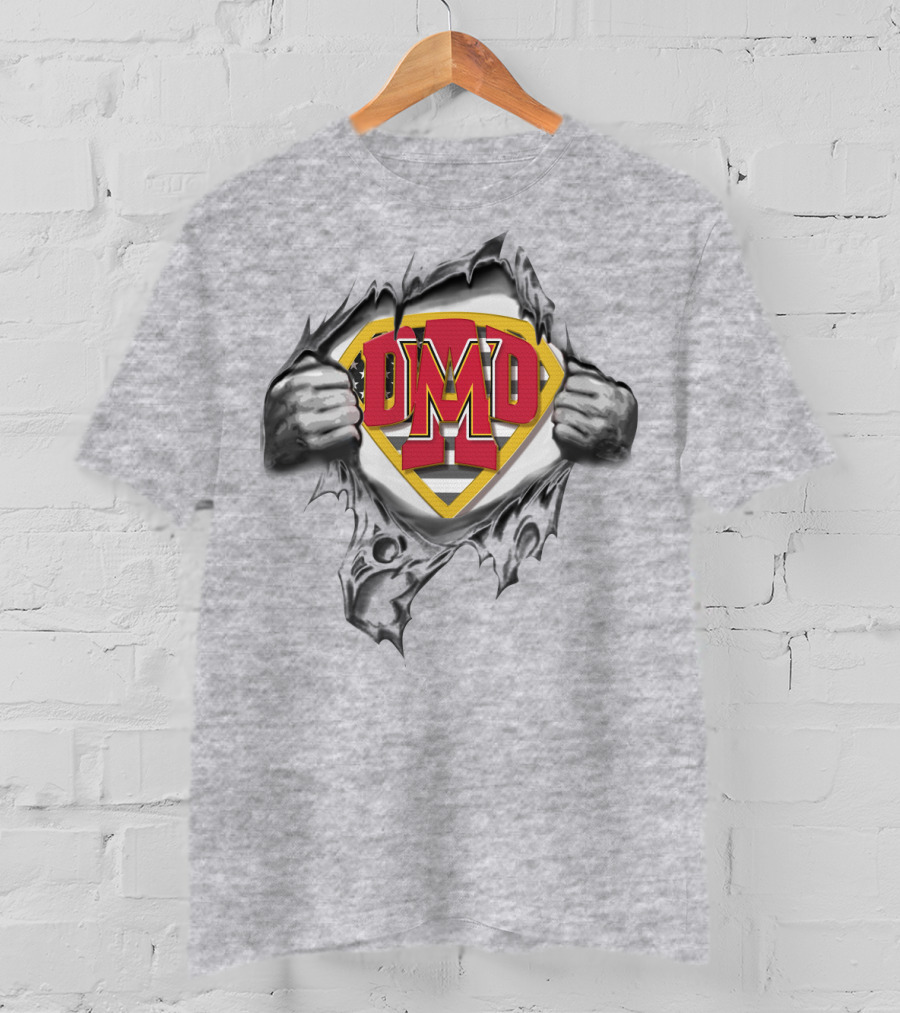 Superdad Maryland Terrapins Superman Style Logo Torn Chest T-Shirt