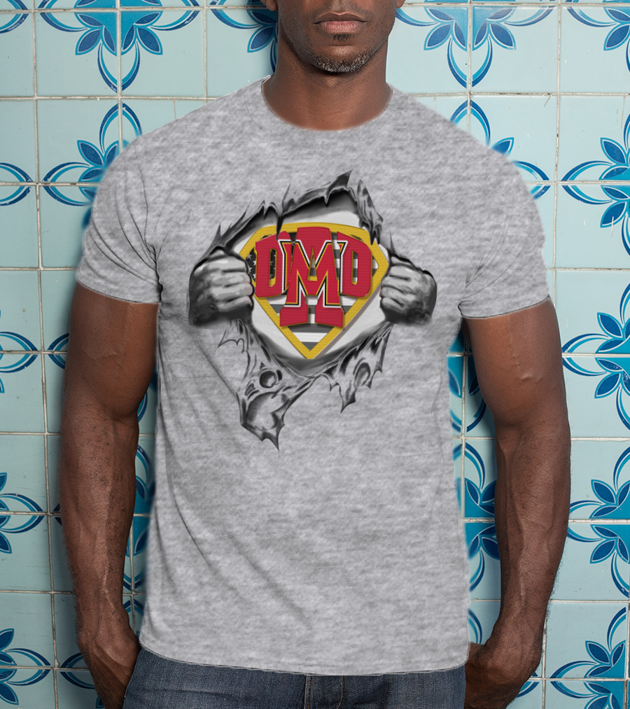 Superdad Maryland Terrapins Superman Style Logo Torn Chest T-Shirt