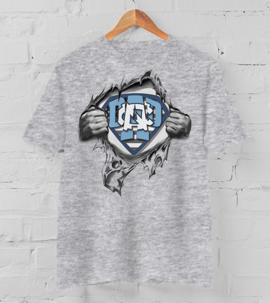 Superdad North Carolina Tar Heels Superman T-Shirt